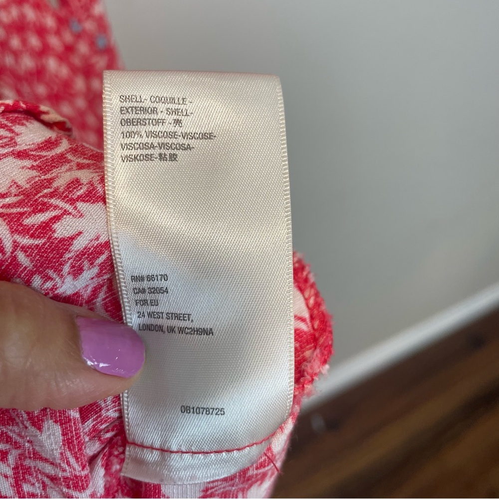 Free People In Full Bloom Red Combo Dress Floral Deep V Neck Flowy Medium **FLAW - Picture 7 of 10